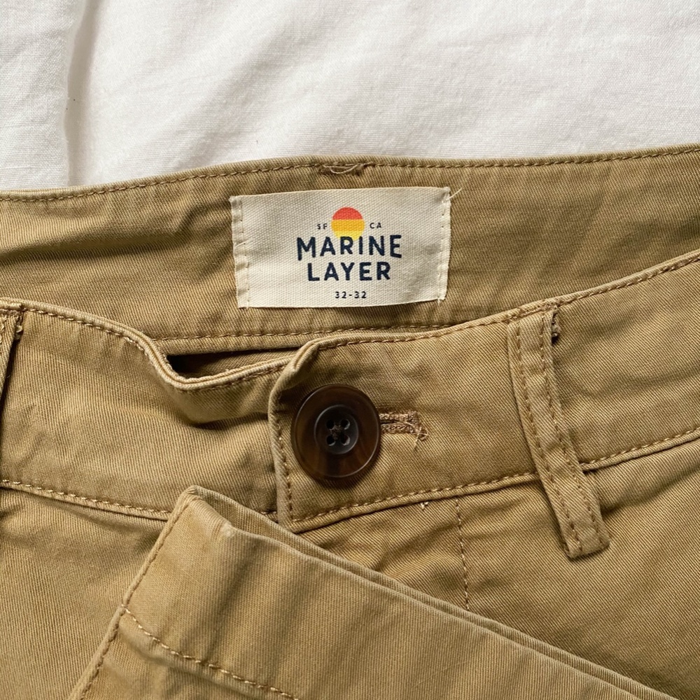 MARINE LAYER Slim Fit Walk Pant Khaki Tan Sz 32